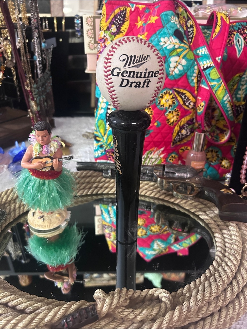 Vintage Miller Genuine Draft Baseball Bat Beer Tap Handle MGD Bar Collectible